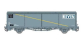 LSM30672 - Wagon couvert Hs, gris bande jaune, parois planes - LS Models