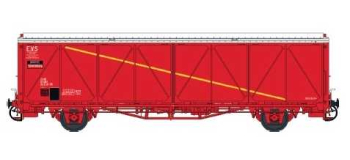 LSM30673 - Wagon couvert Hbis rouge toit blanc, parois renforcées, Kronenbourg - LS Models