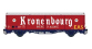 LSM30675 - Wagon couvert Hs rouge toit blanc, Kronenbourg, logo EVS jaune - LS Models