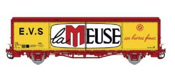 LSM30680 - Wagon couvert Hs jaune, parois planes, la MEUSE - LS Models
