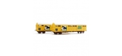 Modélisme ferroviaire : LSModel - LSM 30086 - Coffret de 2 wagons Gakkss livrée jaune FRET vert avec logo cheval	