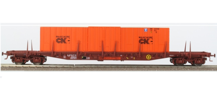 LS MODEL 30099 - Coffret de 2 wagons plats brun UIC à ranchers type Sgss