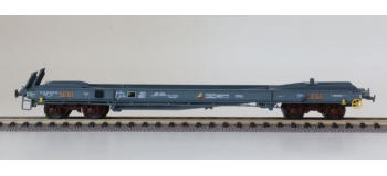 Modélisme ferroviaire : LSMODEL LSM30138 - Wagon plat porte conteneur KB livrée gris bleu SEGI