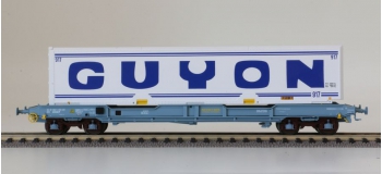 Modélisme ferroviaire : LSMODEL LSM30139 - Wagon plat porte conteneur K1 livrée gris bleu 