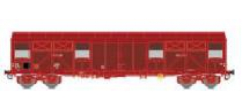 Modélisme ferroviaire : LSMODEL LSM30320 - Wagon couvert Gas 8-16 Rouge UIC SNCF