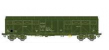 Modélisme ferroviaire : LSMODEL LSM30325 - Wagon couvert Gas vert militaire armée française 