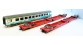 Modélisme ferroviaire : LS Model - LSM40327 - Coffret de 2 wagons MODAHLOR rouge et voiture d'accompagnement Corail bleue SNCF