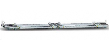 Modélisme ferroviaire :  LSMODEL LSM30410 - Set de 2 wagons plats surbaissés gris Lohr UIC Sdmrs SNCF 