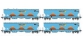 Modelisme ferroviaire : LSMODEL LSM30582 - Coffret de 4 wagons céréalier Tagnpps bleu 