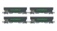 Modelisme ferroviaire : LSMODEL LSM30583 - Coffret de 4 wagons céréalier Tagnpps gris foncé 