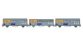 Modélisme ferroviaire :  LSMODEL LSM30650 - Coffret de 3 wagons couvert EVS gris toit haut / toit bas ''SHELL/ST-GOBAIN/CARIFLEX'' SNCF