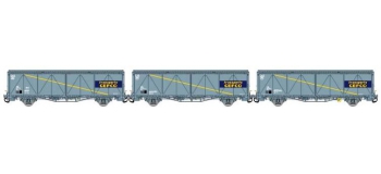Modelisme ferroviaire LSMODEL LSM30654 - Coffret de 3 wagons couvert EVS livrée gris avec parois renforcées et logo 