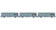 Modelisme ferroviaire LSMODEL LSM30654 - Coffret de 3 wagons couvert EVS livrée gris avec parois renforcées et logo 