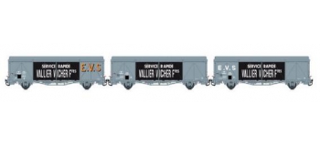 Modelisme ferroviaire LSMODEL LSM30655 - Coffret de 3 wagons couvert iK EVS logo 