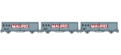 Train électrique Modelisme ferroviaire LSMODEL LSM30665 - Coffret de 3 wagons couvert EVS livrée gris avec parois planes et logo 