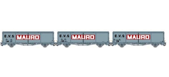 Train électrique Modelisme ferroviaire LSMODEL LSM30665 - Coffret de 3 wagons couvert EVS livrée gris avec parois planes et logo 