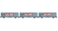 Train électrique Modelisme ferroviaire LSMODEL LSM30665 - Coffret de 3 wagons couvert EVS livrée gris avec parois planes et logo 