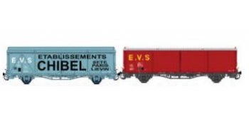 Modélisme ferroviaire : LSMODEL LSM30669 - Coffret de 2 wagons couvert ''ETABLISSEMENTS CHIBEL'' 