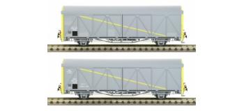 Modélisme ferroviaire : LSMODEL LSM30670 - Coffret de 2 wagons EVS toit haut cul jaune Ep.IV