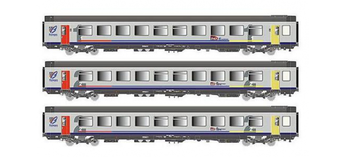 LS Models 41233DC Set De 3 Voitures TER Bourgogne, Voiture Pilote Sncf Logo Carmillon Eclairage 4412345027141