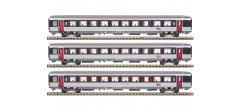 Modélisme ferroviaire : LS Model -LSM40314 - Coffret de 3 voitures  VTU A10 B11 B11, logo carmillon