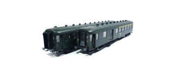 Modélisme ferroviaire : LS Model - MW40394 - Coffret de 2 voitures OCEM vert chassi gris SNCF