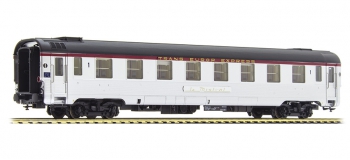 Modélisme ferroviaire : LS Model - LSM4127 - Voiture Mistral 56 de renforcement livrée inox avec bandeau TEE n°5021