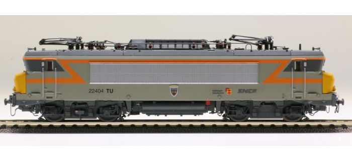 LSM10052-1 - Locomotive électrique BB 22404 TU SNCF, Dijon-Perrigny, gris / orange, faces jaunes - LS Models