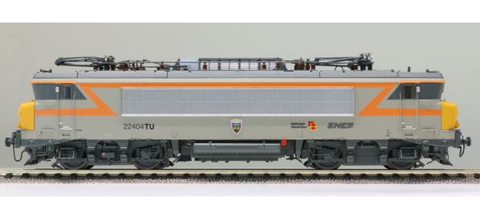 LSM10052-1 - Locomotive électrique BB 22404 TU SNCF, Dijon-Perrigny, gris / orange, faces jaunes - LS Models