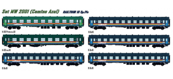 MW2001 - Coffret de 6 voitures Camino Azul Railtour III Bruxelles-Port Bou, SNCB - LS Models