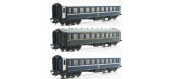 Modélisme ferroviaire : LS MODELS LSM49124 - Coffret de 3 voitures CIWL type F UIC, sans monogramme.