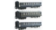 Modélisme ferroviaire : LS MODELS LSM49124 - Coffret de 3 voitures CIWL type F UIC, sans monogramme.