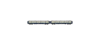 Modelisme ferroviaire : LSMODEL LSM49170 - Coffret de 2 voitures CIWL Côte d'azur livrée d'origine bleu/crème avec monogramme