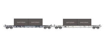 Modélisme ferroviaire : Coffret de 2 wagons transport de verre Uais SAINT GOBAIN GLASS SNCF