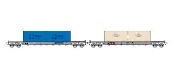 Modélisme ferroviaire : Coffret de 2 wagons transport de verre Uais SAINT GOBAIN GLASS SNCF