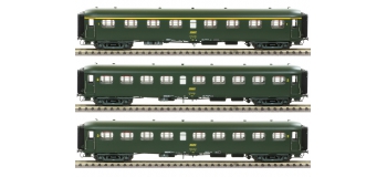 Modélisme ferroviaire : LSModel - LSM40198 - Coffret de 3 voitures rapide Nord SNCF 