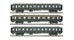 Modélisme ferroviaire : LS Model - MW40380 - Coffret de 3 voitures OCEM faces lisses  A8 B10 B10, SNCF