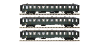 Modélisme ferroviaire : LS Model - LSM40398 - Coffret de 3 voitures OCEM faces lisses B10 Ep.IIIcd