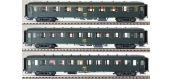 Modélisme ferroviaire : LS Model - LSM40381 - Coffret de 3 voitures OCEM vertes toit vert UIC EpIVa