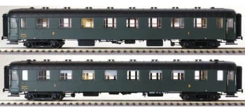 Modélisme ferroviaire : LS Model - MW40382 - Coffret de 2 voitures OCEM vertes toit noir UIC Ep.IIIb