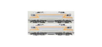 Modélisme ferroviaire : LS MODELS 10450S - Coffret de 2 locomotives électrique BB 7346 / BB 7414 livrée grise et bande orange avec plaques sonore