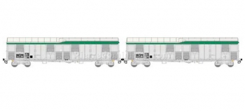 Modélisme ferroviaire : LSMODEL LSMMW1610 - Coffret de 2 wagons Gahkkss 12-6 UIC 