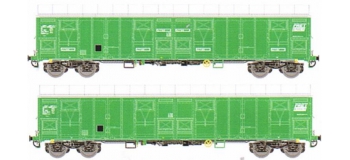 Modélisme ferroviaire : LSMODEL LSM30333 - Coffret de 2 wagons Gahkkss 16-6 vert 