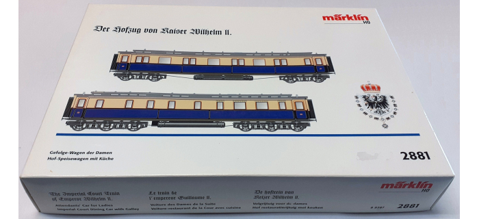 DEP-MARK2881-2 - Coffret Le train de l'Empereur Guillaume II, Voiture Dames + Voiture Restaurant - Marklin
