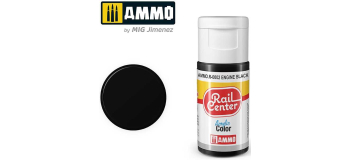 AMMO.R-0002 - AMMO.R-0002 - Noir Moteur, Peinture acrylique Rail Center, 15 ml - Mig Jimenez