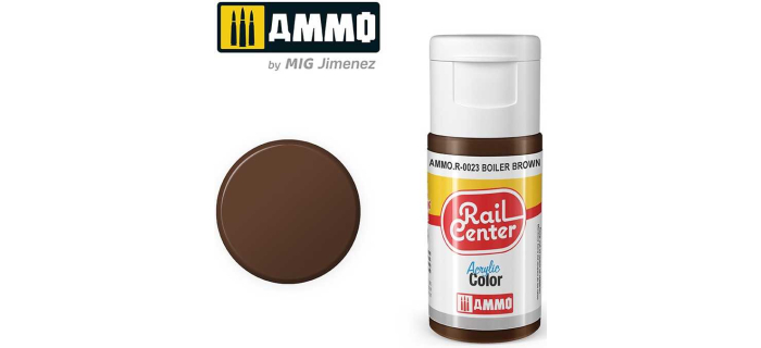 AMMO.R-0023 - AMMO.R-0023 - Brun Chaudière, Peinture acrylique Rail Center, 15 ml - Mig Jimenez