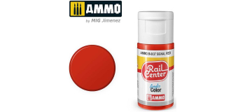 AMMO.R-0037 - AMMO.R-0037 - Rouge Signal, Peinture acrylique Rail Center, 15 ml - Mig Jimenez