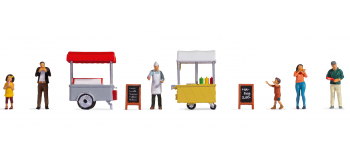 NO 16229 - Figurines thématiques, Chariot de glaces + hotdogs - Noch