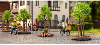 NO 21538 - Jeunes arbres avec tuteur, 4 cm de haut, 6 pièces - Noch