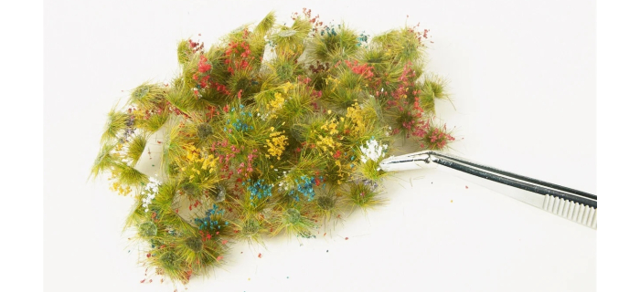 NO 06805 - Fleurs, 250 pièces, vert-jaune, bleu-blanc, bruyère, blé - Noch